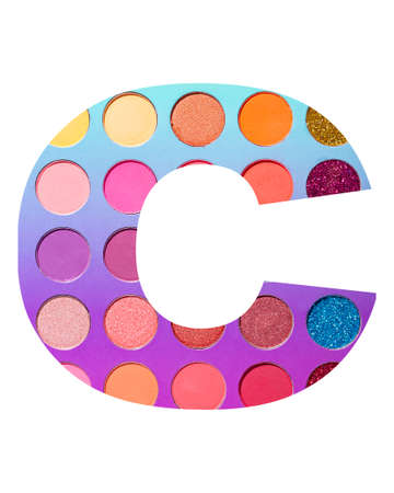 Alphabet letter c, with colorful circles backgroundの写真素材