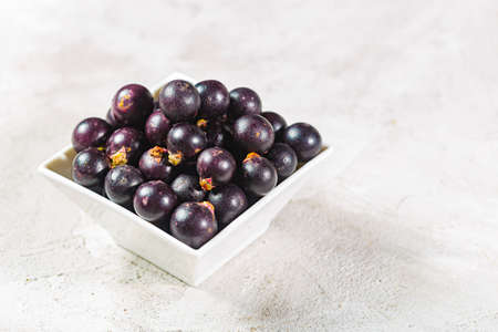 acai fruits and powder, the Amazon fruit with antioxidant powers - Euterpe oleraceaの写真素材