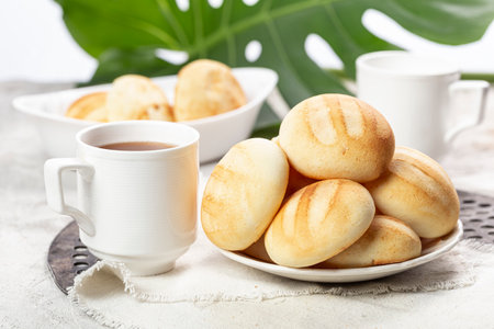 Delicious and nutritious almojÃ¡banas or pandebono, a food based on cassava flour and cheeseの写真素材
