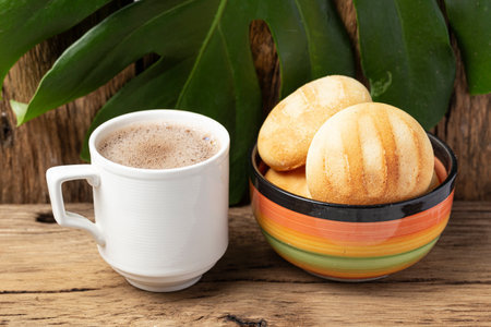 Delicious and nutritious almojÃ¡banas or pandebono, a food based on cassava flour and cheeseの写真素材