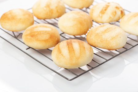 Delicious and nutritious almojÃ¡banas or pandebono, a food based on cassava flour and cheeseの写真素材