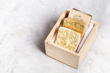 Handmade soap, made with natural skin care productsの写真素材