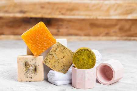 Handmade soap, made with natural skin care productsの写真素材