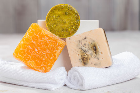 Handmade soap, made with natural skin care productsの写真素材