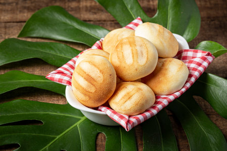 Delicious and nutritious almojabanas or pandebono, a food based on cassava flour and cheeseの写真素材