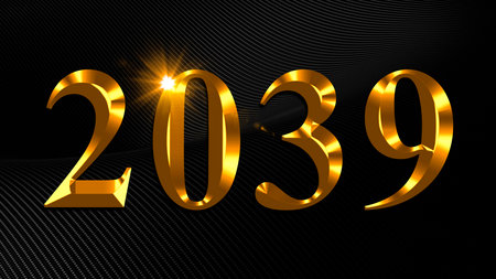 Number 2039 in gold text on black background