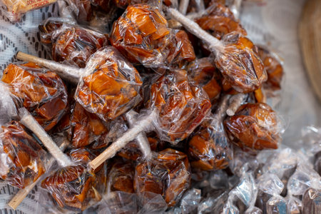 Coconut and panela bonbon, a traditional Colombian treatの写真素材