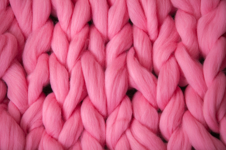 The process of knitting blankets made of Merino.の写真素材