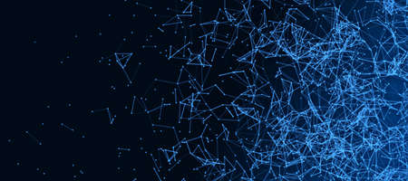 Plexus Network Futuristic Digital Data Technology Concept. 3d render illustration