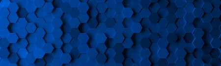 Abstract technological hexagonal background. 3d Render illustration