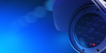 CCTV Camera Security System Business Technology Safety Concept. 3d illustrationの写真素材