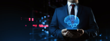 Digital Brain. Artificial intelligence AI machine learning Business Technology Internet Network Conceptの写真素材