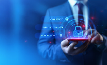 Cyber Security Data Protection Business Technology Privacy conceptの写真素材