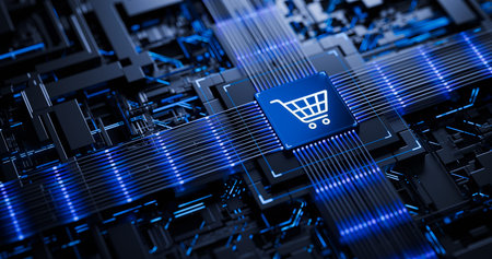 E-commerce and digital shop: add to cart icon. Business, retail, online store concept