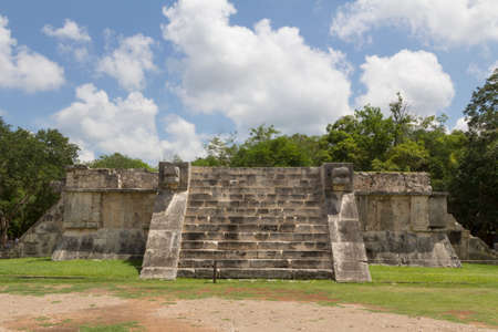 The Osario pyramid. in Chichen Itza,acient culture,Mexicoの写真素材