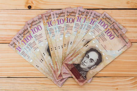 Venezuela, venezuelan currency,money, Bolivares.Bs, 100の写真素材