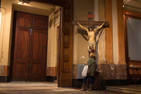 Jesus Christ Buenos Aires Metropolitan Cathedral Buenos Aires Argentina Latin America South Americaの写真素材