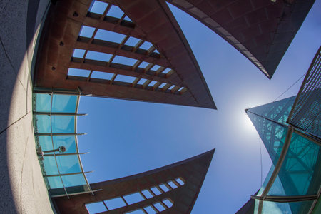 Perth, Western Australia / Australia -01/17/2013 : Fish eye last floor view of details of inside of The Swan Bell Tower of Perth, Western Australia.のeditorial素材