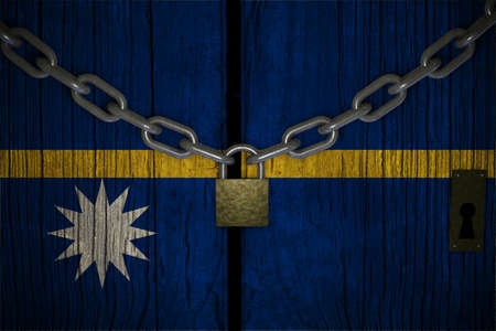 Conceptual composition on lockdown for quarantine for the covid-19 coronavirus Nauru confinement 3d render.の写真素材