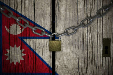 Conceptual composition on lockdown for quarantine for the covid-19 coronavirus Nepal confinement 3d...