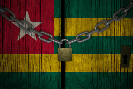 Conceptual composition on lockdown for quarantine for the covid-19 coronavirus Togo confinement 3d render.の写真素材