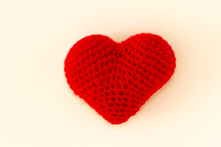 SPECTACULAR AND ADORABLE CRAFT Heart of Wool, ON WHITE BACKGROUND VALENTINE'S DAY HEART HEALTH.