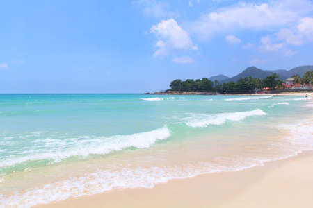 Beach with white sand and sky-blue seaの写真素材