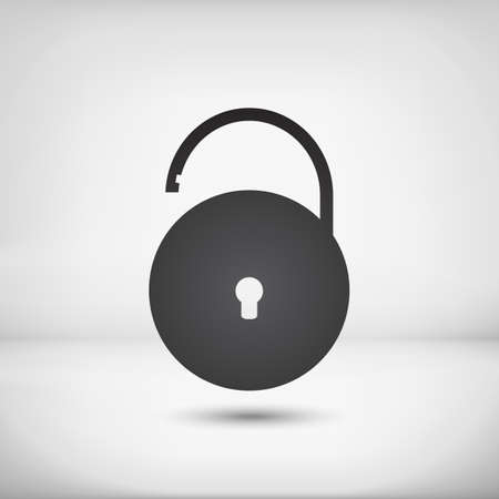 Black lock icon with shadowのイラスト素材