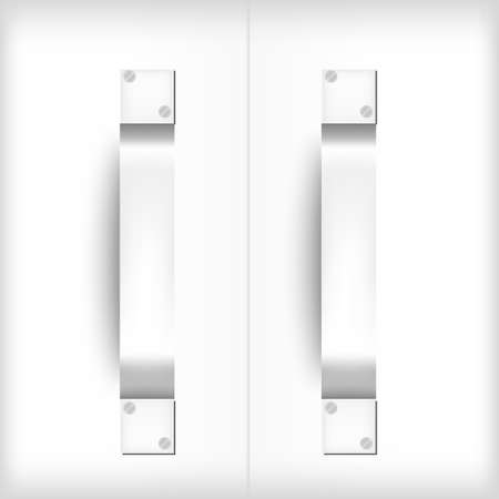 White door handles for furnitureのイラスト素材