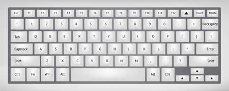 Mettalic color laptop keyboard with digits and lettersのイラスト素材