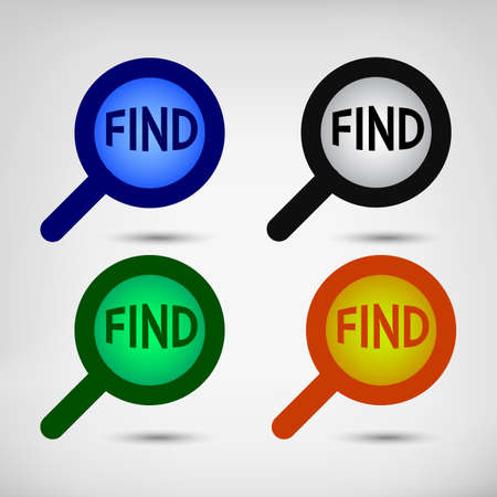 Color search icon set with shadowのイラスト素材