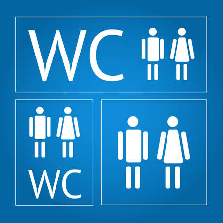 Water closet signs icon setのイラスト素材
