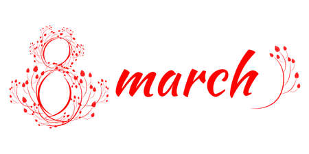 Womans day banner with branchesのイラスト素材