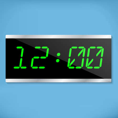 Metallic color digital electronic clock with black displayのイラスト素材