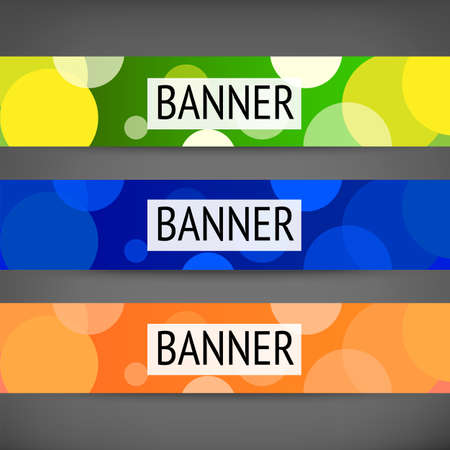 Horizontal web banners with multi color backgroundsのイラスト素材