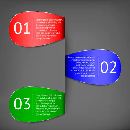 Multicolor Infographic elements on a black backgroundのイラスト素材