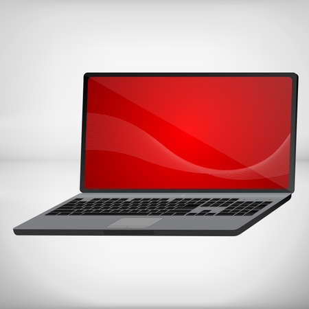 metallic 3d rendering of a laptop with blue graphicsのイラスト素材