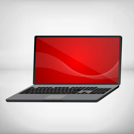 metallic 3d rendering of a laptop with blue graphicsのイラスト素材