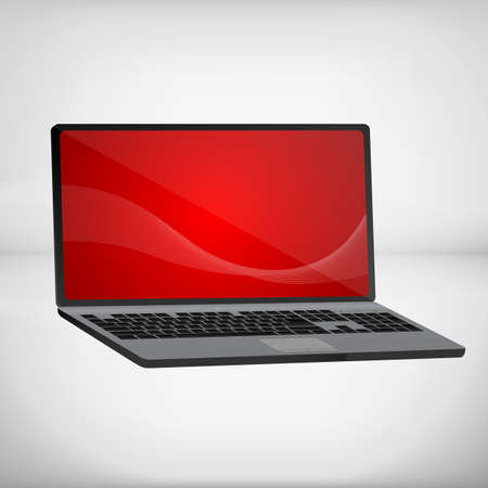 metallic 3d rendering of a laptop with blue graphicsのイラスト素材