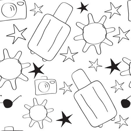 Black and white seamless pattern abstract backgroundのイラスト素材