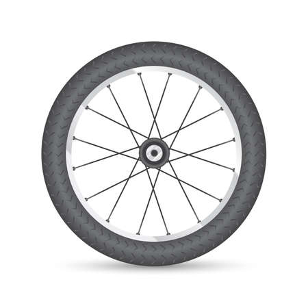 Black metallic bicycle wheel with light backgroundのイラスト素材