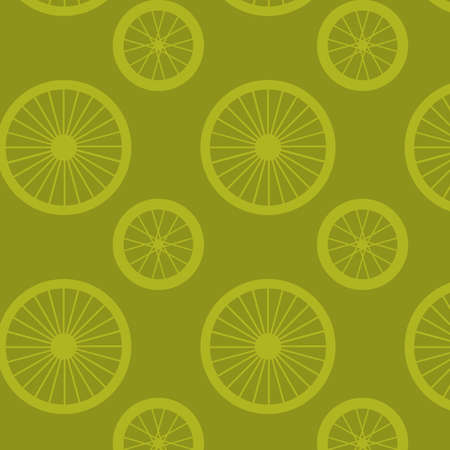 Green color abstract bicycle wheels seamless backgroundのイラスト素材