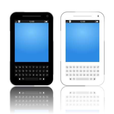 Smartphones vector mockup black and white. Can use for background frame. brochure object. web element, object for printing, app background mockup.のイラスト素材