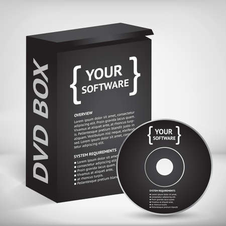 Cool Realistic Case for DVD Or CD Disk with DVD Or CD Disk. Text, reflection and background on separate layers. Vector Illustrationのイラスト素材