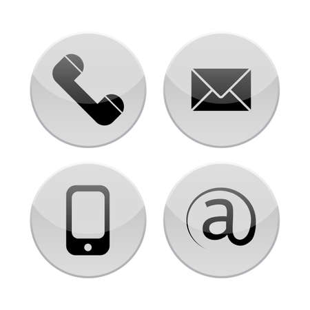 Contact icons set. E-mail, phone, mobile, letterのイラスト素材