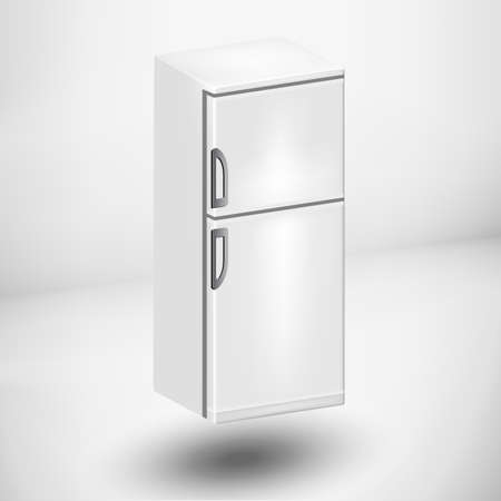 White 3d Refrigerator on a white backgroundの写真素材