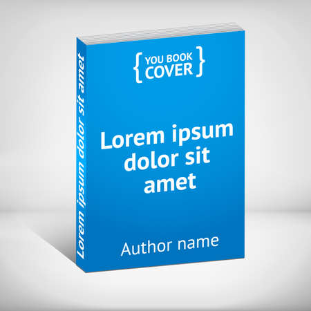 Blank blue book cover template over white backgroundの写真素材