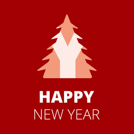 Happy New Year lettering Greeting Card, vector illustrationのイラスト素材