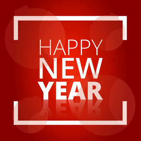 Happy New Year lettering Greeting Card, vector illustrationのイラスト素材