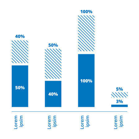 blue color diagram of the columns template designのイラスト素材